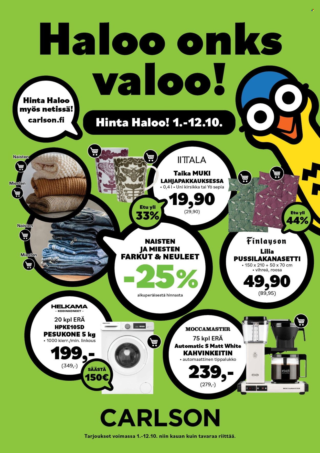 Carlson tarjoukset - 01.10.2025 - 12.10.2025. Sivu 1