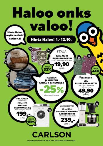 Carlson tarjoukset  - 01.10.2025 - 12.10.2025.