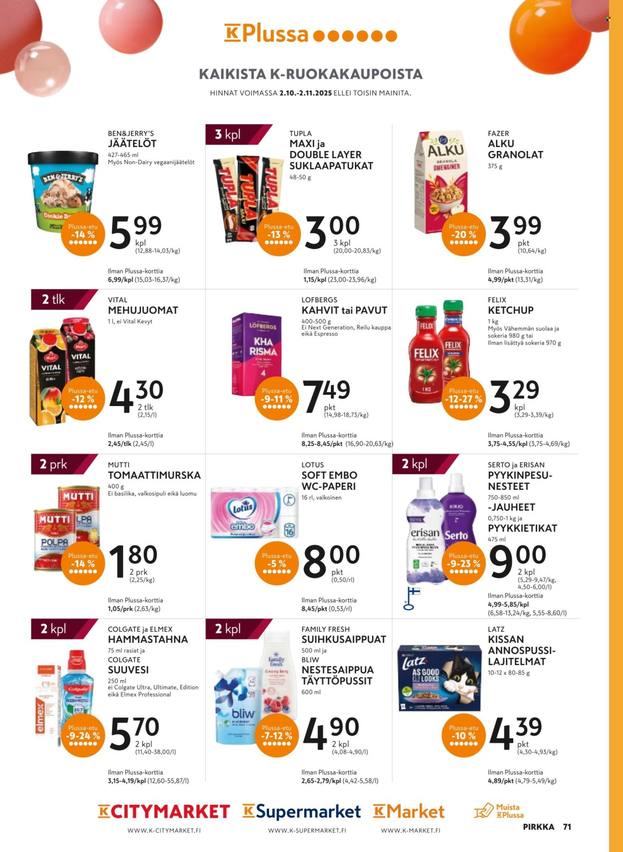 K-market tarjoukset - 01.10.2025 - 04.11.2025. Sivu 71