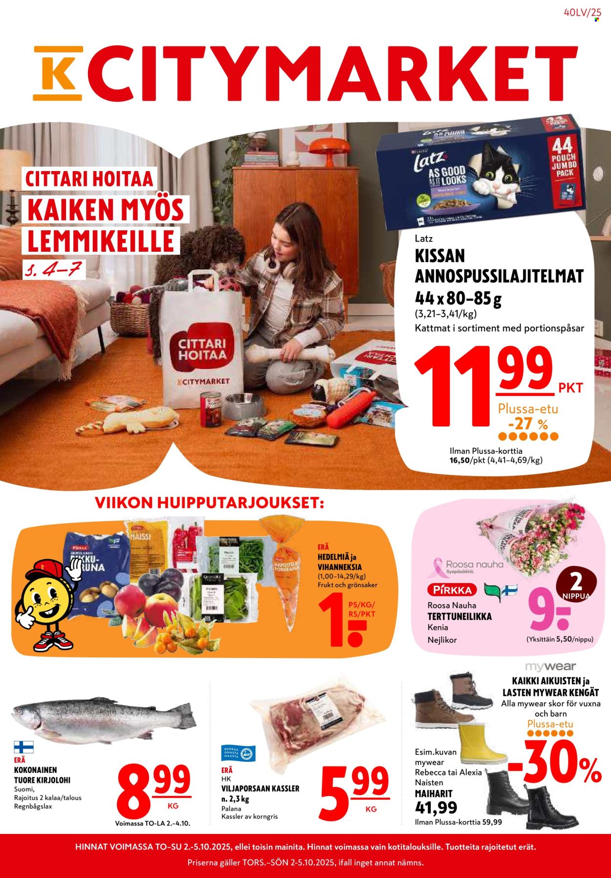 K-citymarket tarjoukset - 02.10.2025 - 05.10.2025. Sivu 1