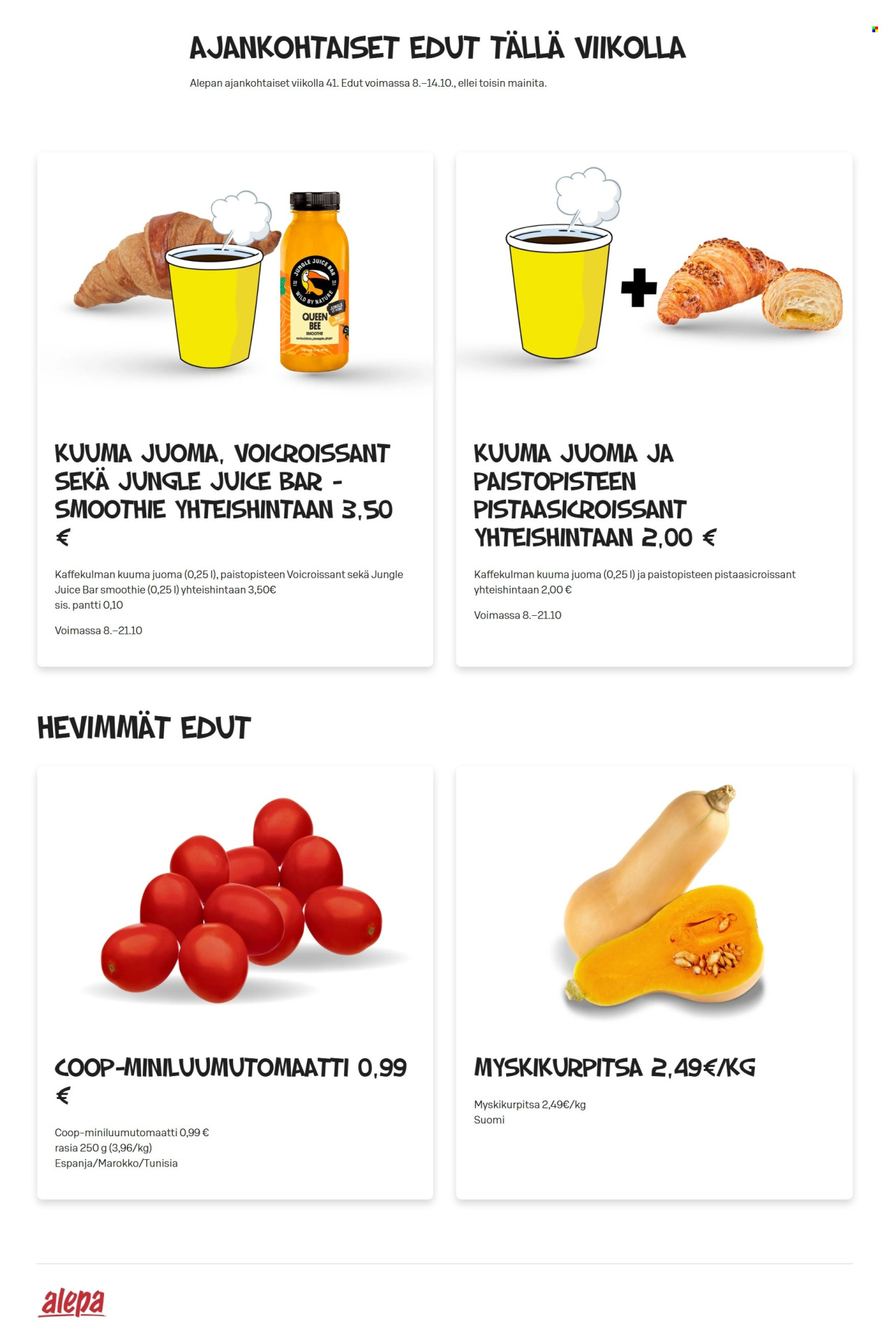 Alepa tarjoukset - 08.10.2025 - 14.10.2025. Sivu 1
