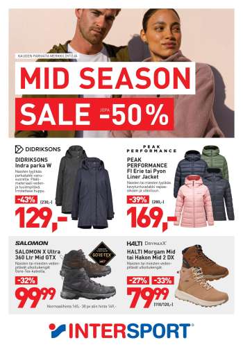 Intersport tarjoukset  - 08.10.2025 - 19.10.2025.