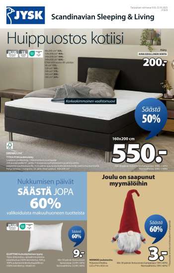 JYSK tarjoukset  - 09.10.2025 - 22.10.2025.