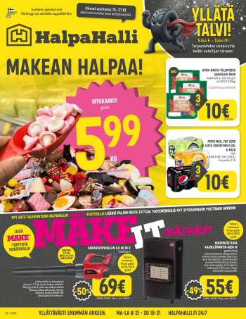 HalpaHalli tarjoukset  - 15.10.2025 - 21.10.2025.