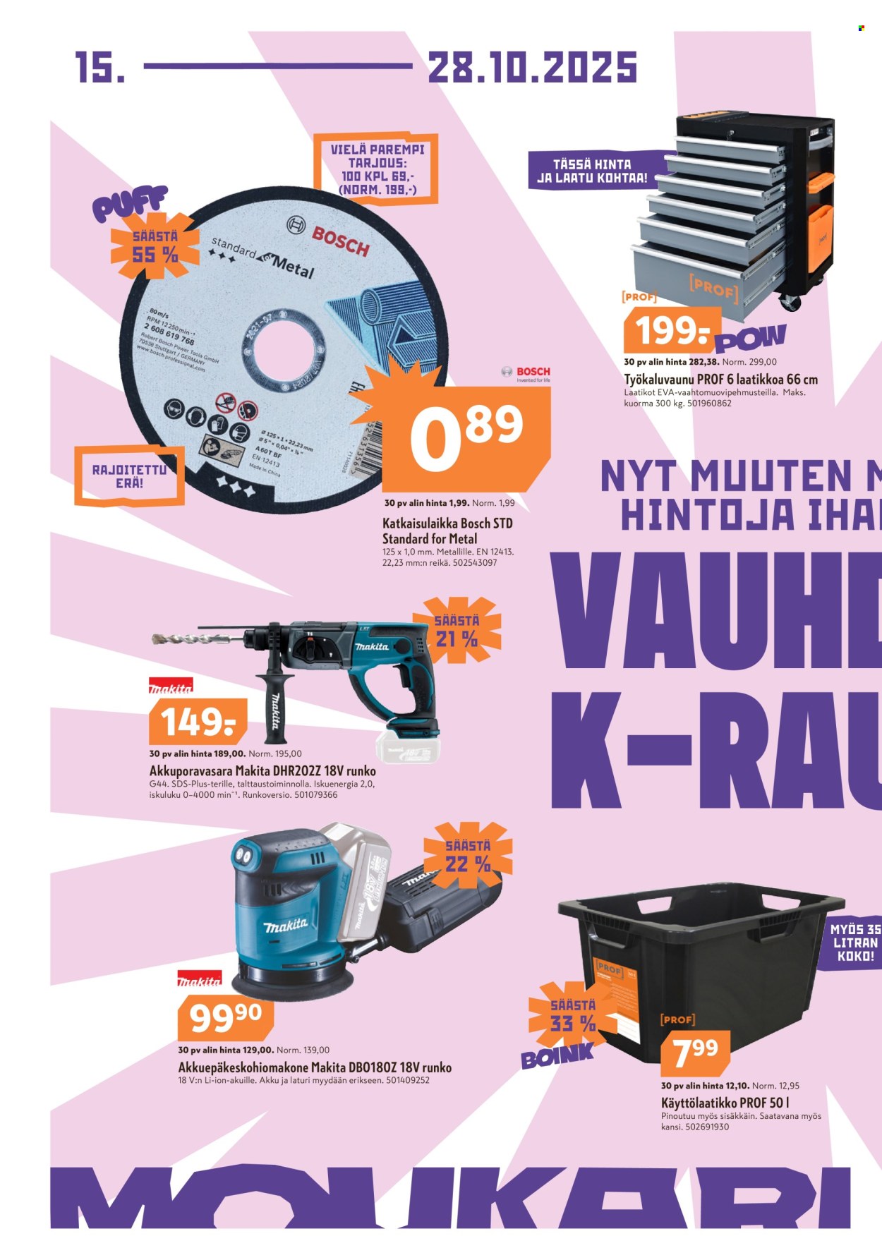 K-Rauta tarjoukset - 15.10.2025 - 28.10.2025. Sivu 4