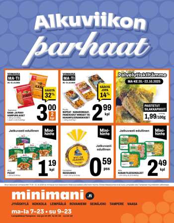 Minimani tarjoukset  - 20.10.2025 - 21.10.2025.
