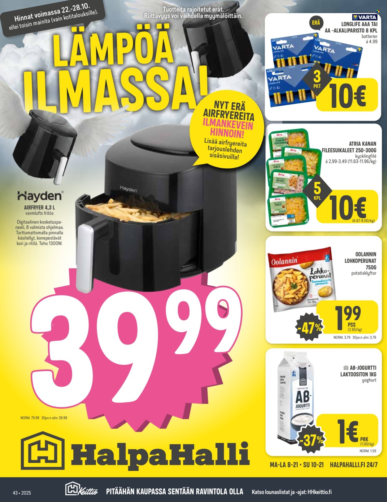 HalpaHalli tarjoukset - 22.10.2025 - 28.10.2025. Sivu 1