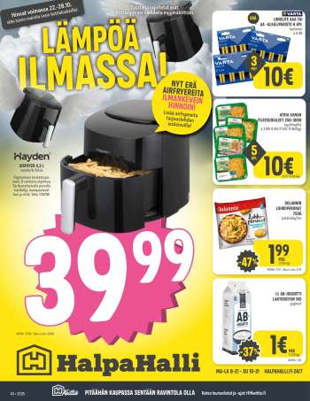 HalpaHalli tarjoukset  - 22.10.2025 - 28.10.2025.
