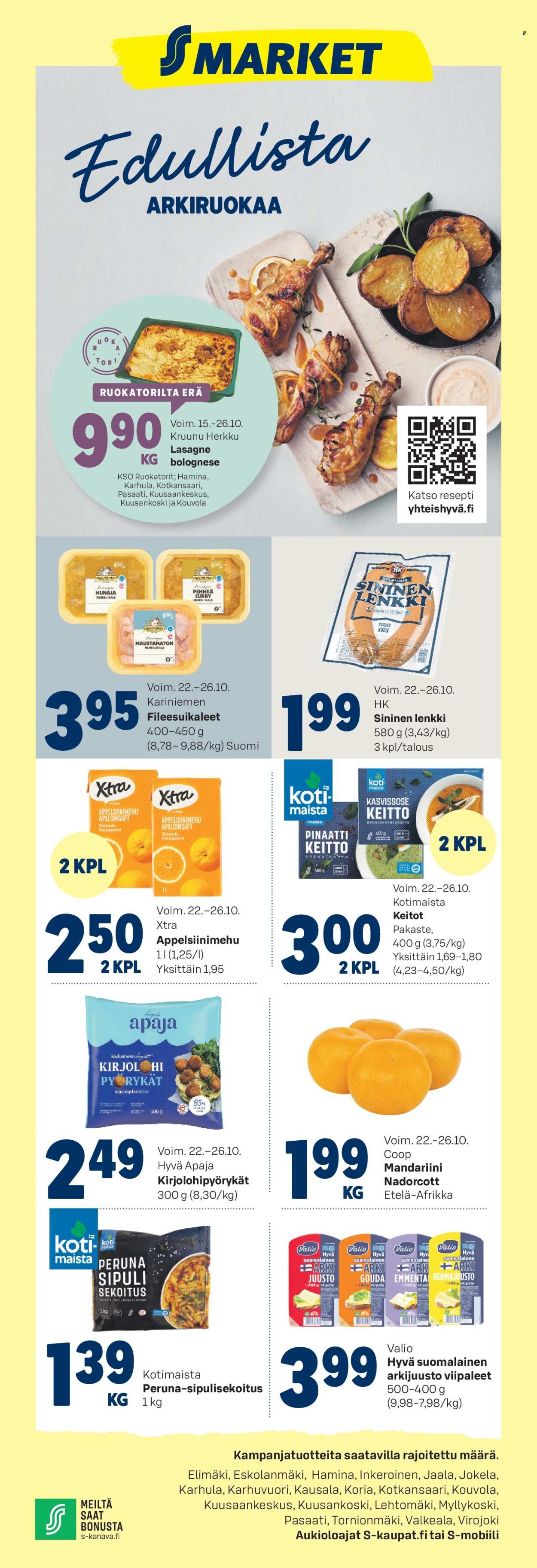 S-market tarjoukset - 22.10.2025 - 26.10.2025. Sivu 1