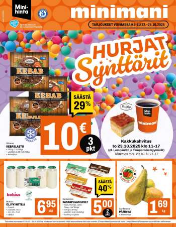 Minimani tarjoukset  - 22.10.2025 - 26.10.2025.