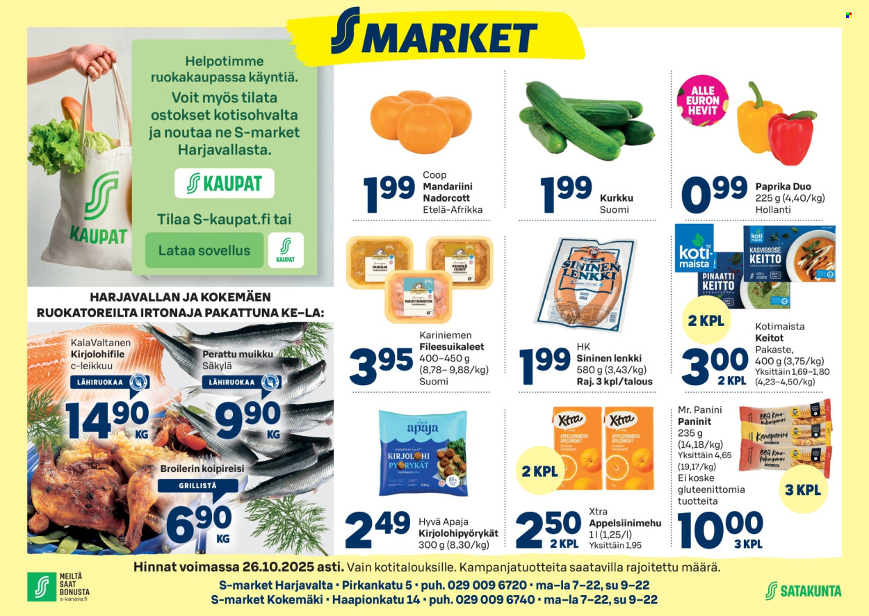 S-market tarjoukset - 22.10.2025 - 26.10.2025. Sivu 1