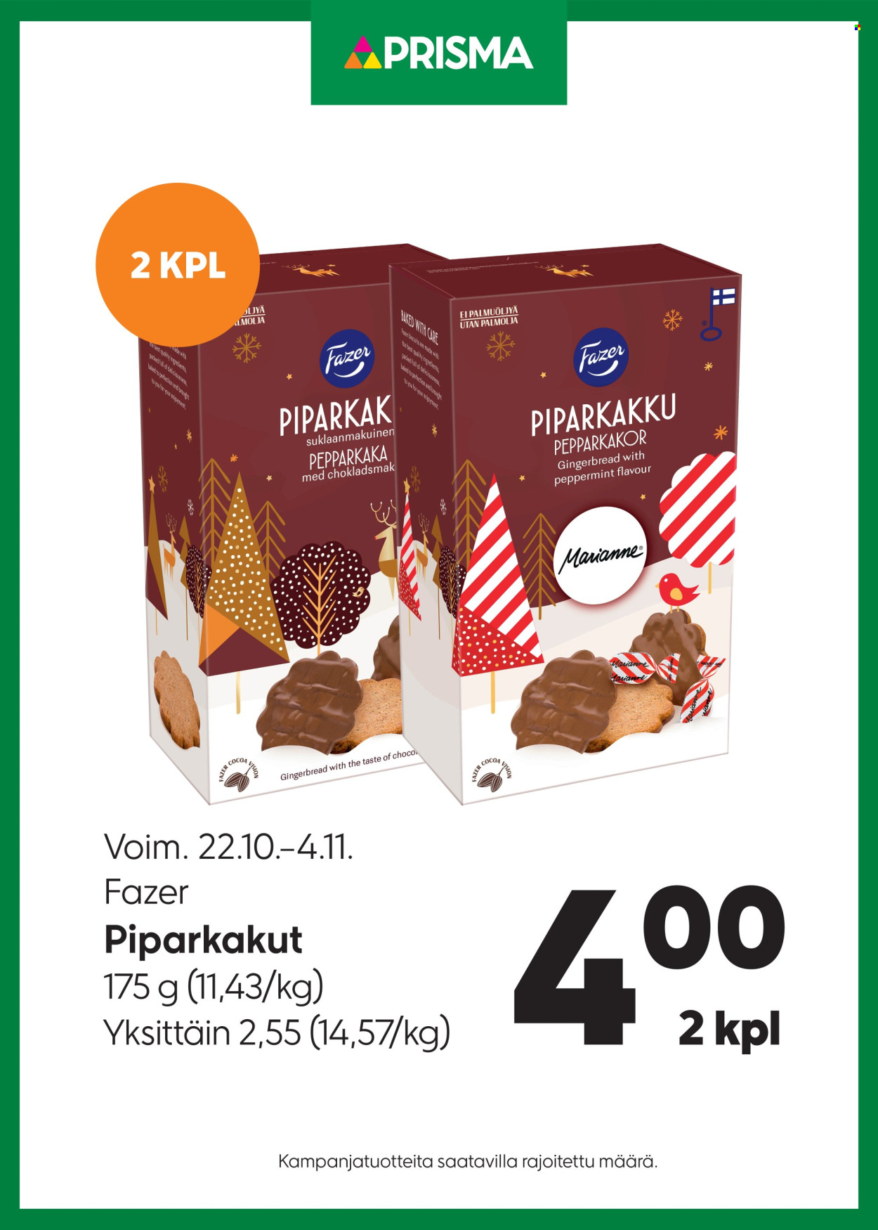 Prisma tarjoukset - 22.10.2025 - 04.11.2025. Sivu 1
