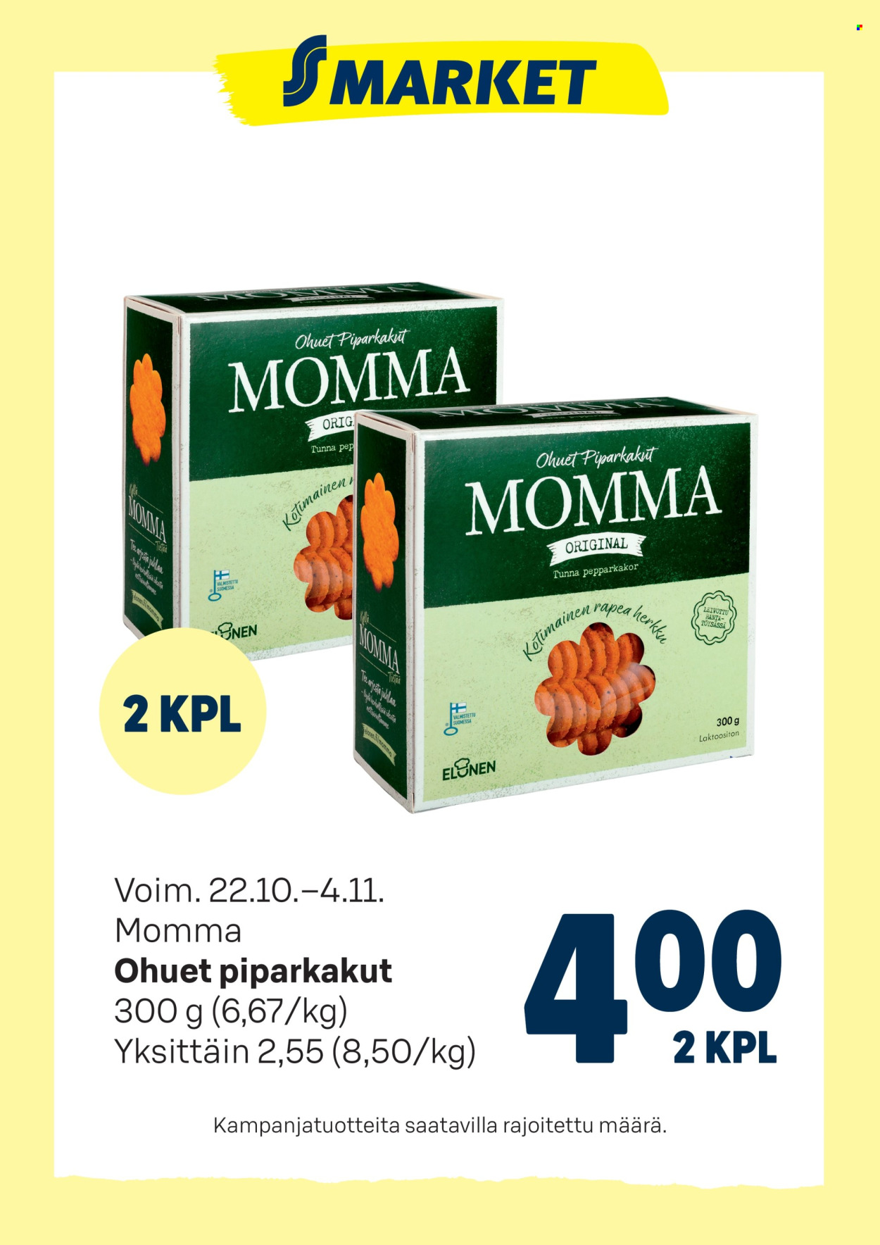 S-market tarjoukset - 22.10.2025 - 04.11.2025. Sivu 1
