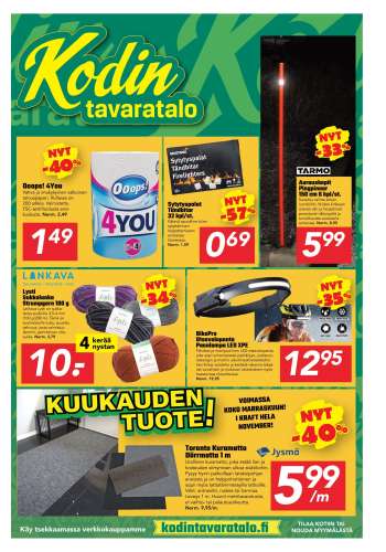 Kodintavaratalo tarjoukset  - 03.11.2025 - 16.11.2025.