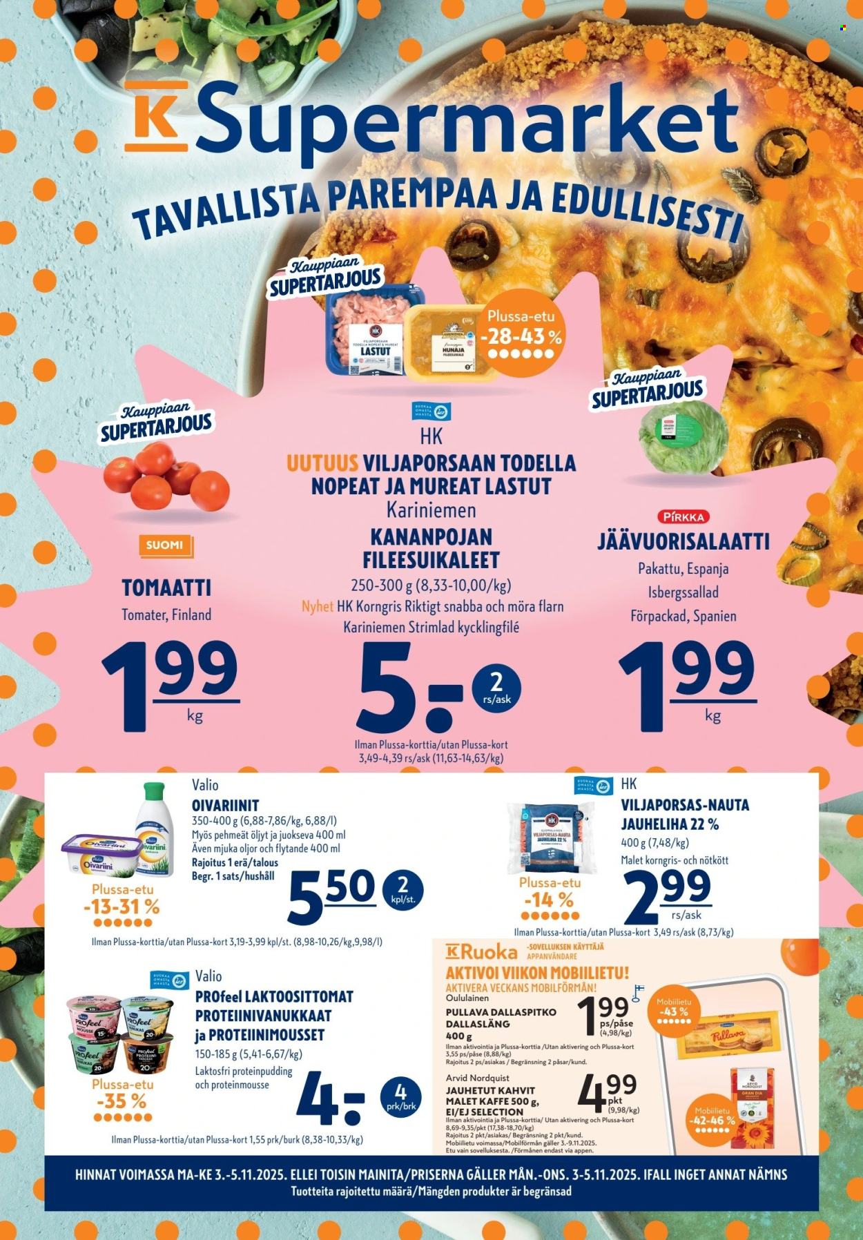 K-Supermarket tarjoukset - 03.11.2025 - 05.11.2025. Sivu 1