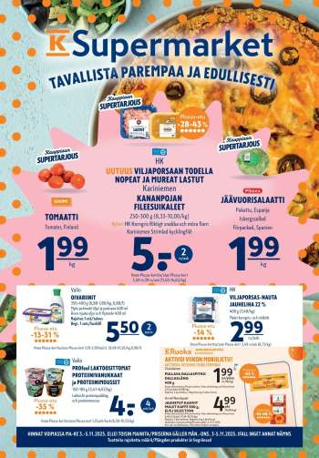 K-Supermarket tarjoukset  - 03.11.2025 - 05.11.2025.