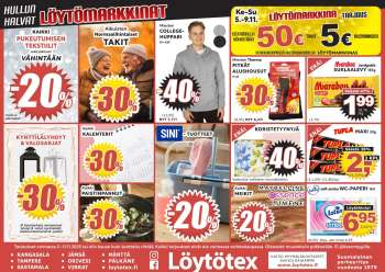 Löytötex tarjoukset  - 05.11.2025 - 11.11.2025.