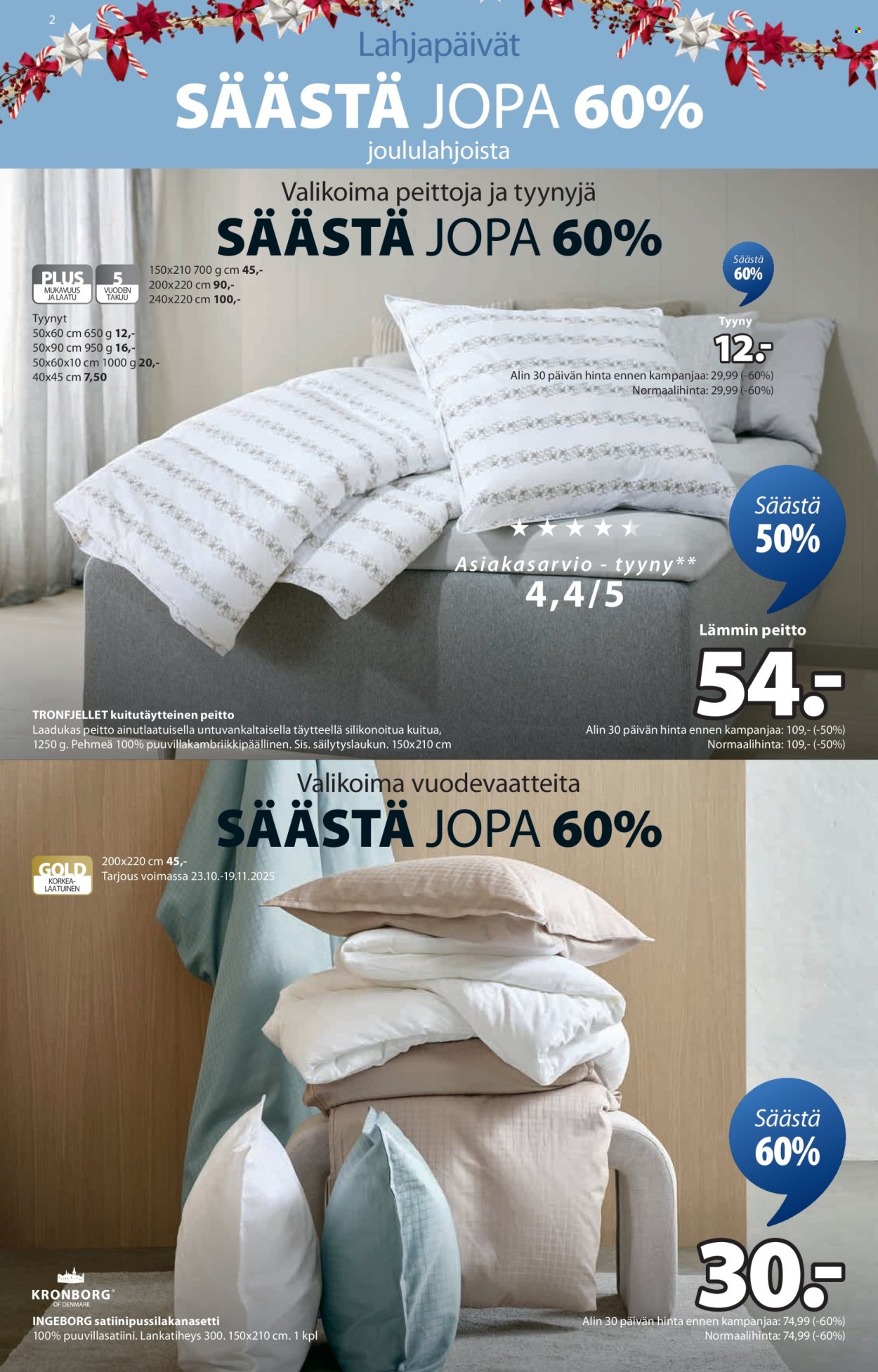 JYSK tarjoukset - 06.11.2025 - 19.11.2025. Sivu 2
