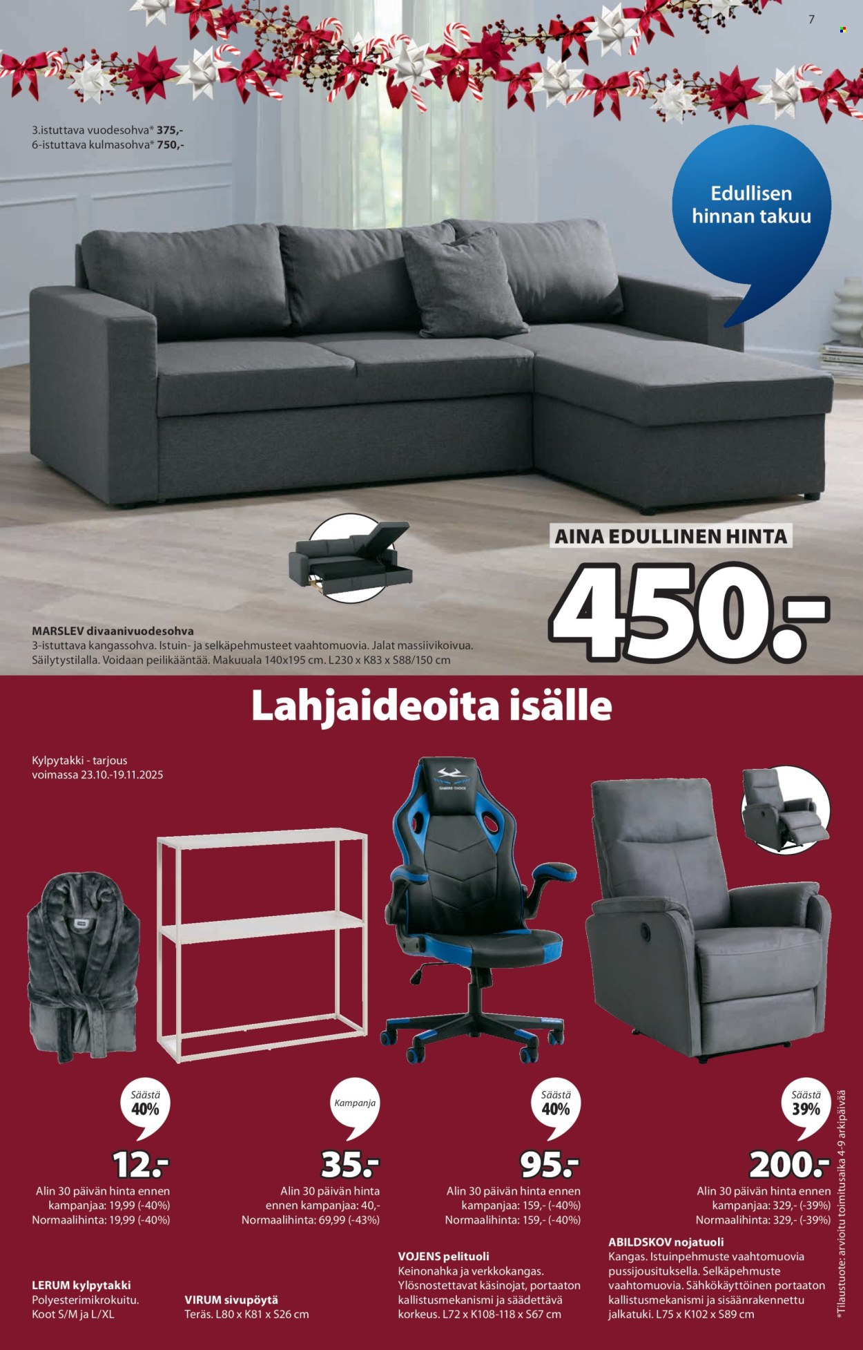 JYSK tarjoukset - 06.11.2025 - 19.11.2025. Sivu 7