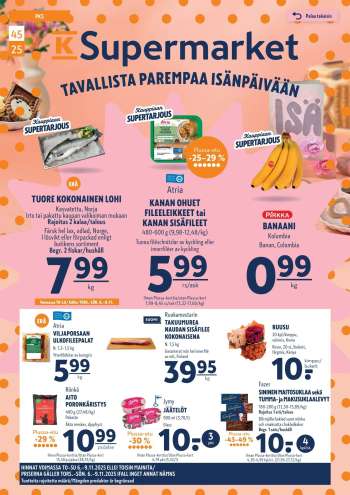 K-Supermarket tarjoukset  - 06.11.2025 - 09.11.2025.