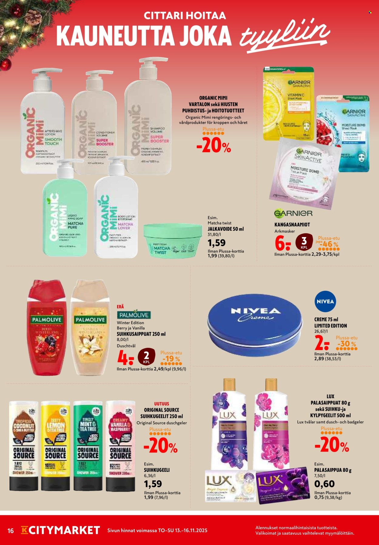 K-citymarket tarjoukset - 13.11.2025 - 16.11.2025. Sivu 16