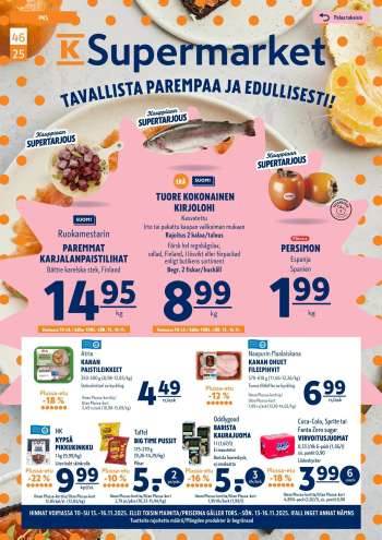 K-Supermarket tarjoukset  - 13.11.2025 - 16.11.2025.