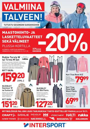 Intersport tarjoukset  - 13.11.2025 - 16.11.2025.