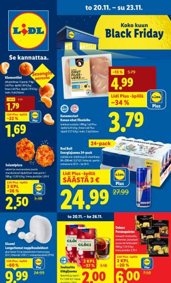 Lidl tarjoukset  - 20.11.2025 - 26.11.2025.