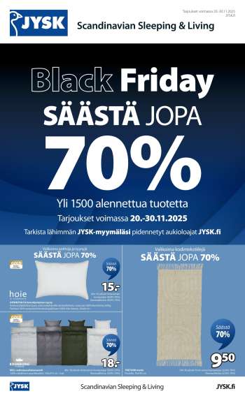 JYSK tarjoukset  - 20.11.2025 - 30.11.2025.