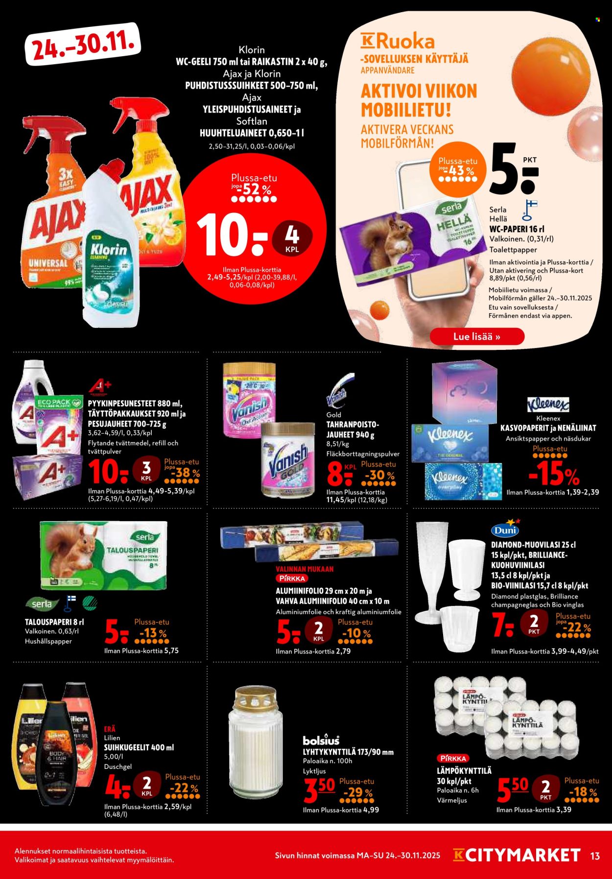 K-citymarket tarjoukset - 24.11.2025 - 30.11.2025. Sivu 13