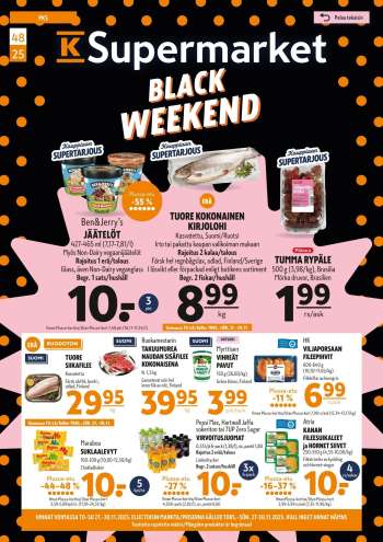 K-Supermarket tarjoukset  - 27.11.2025 - 30.11.2025.