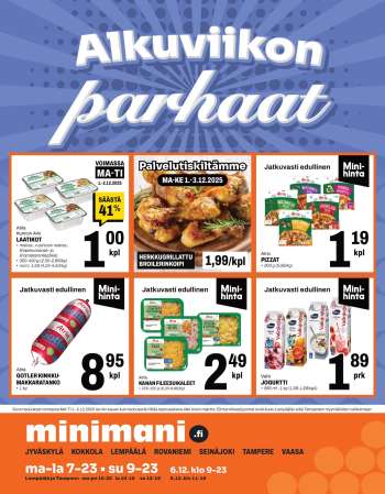 Minimani tarjoukset  - 01.12.2025 - 02.12.2025.