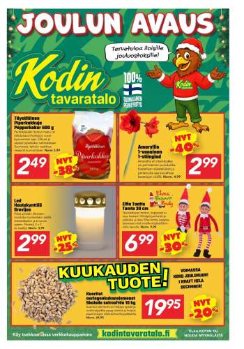 Kodintavaratalo tarjoukset  - 01.12.2025 - 14.12.2025.