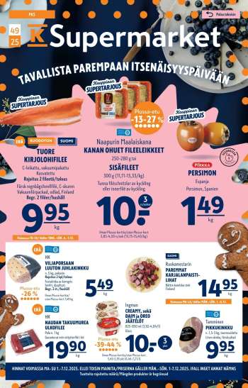 K-Supermarket tarjoukset  - 01.12.2025 - 07.12.2025.