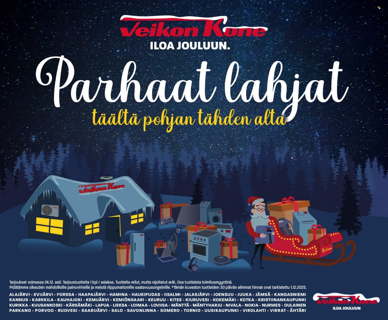 Veikon Kone tarjoukset - 09.12.2025 - 24.12.2025. Sivu 1