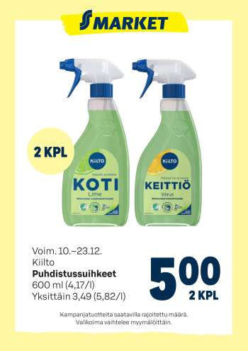 S-market tarjoukset  - 10.12.2025 - 23.12.2025.