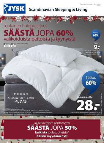 JYSK tarjoukset  - 11.12.2025 - 24.12.2025.