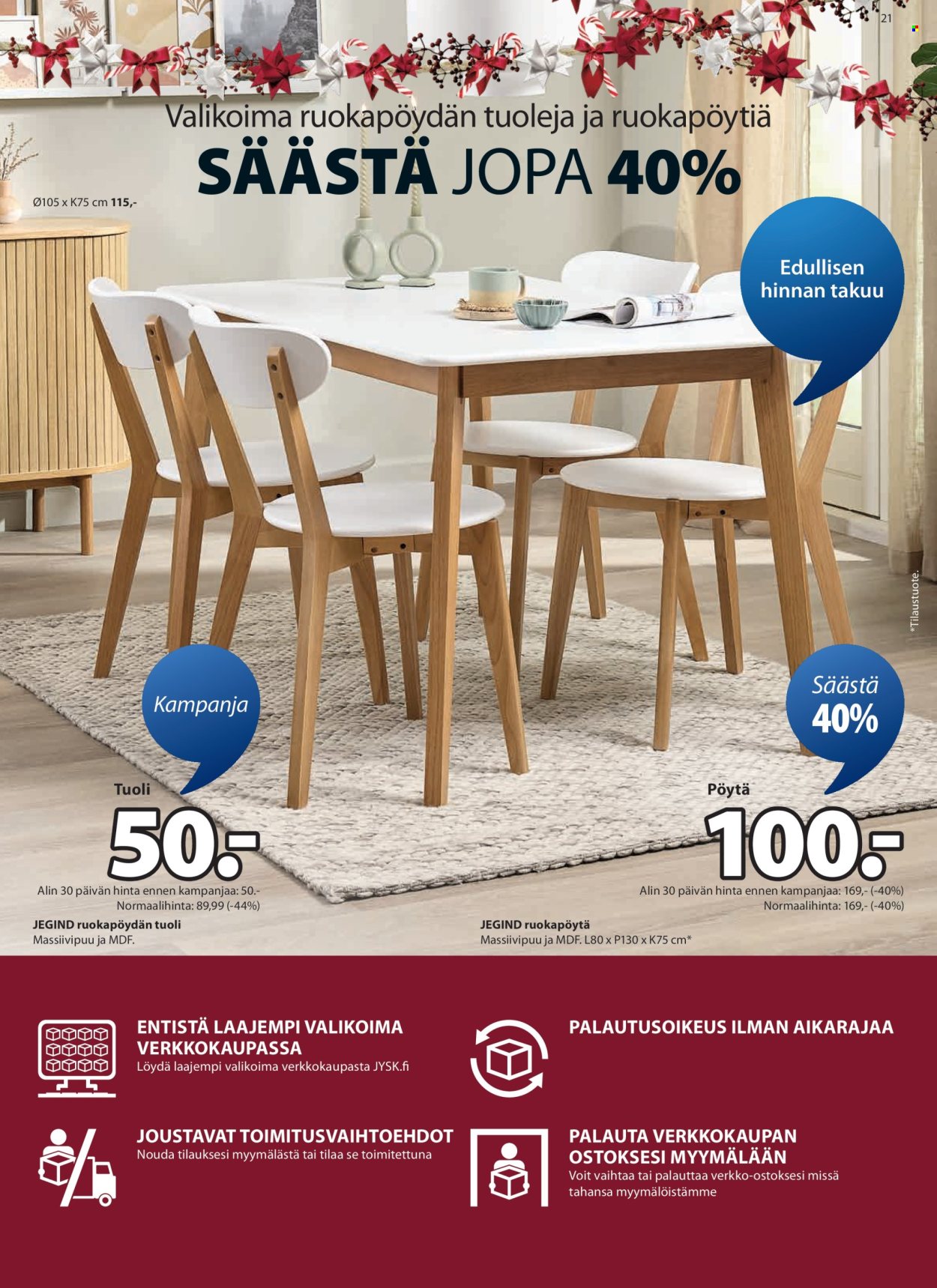 JYSK tarjoukset - 11.12.2025 - 24.12.2025. Sivu 21
