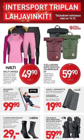 Intersport tarjoukset  - 14.12.2025 - 14.12.2025.