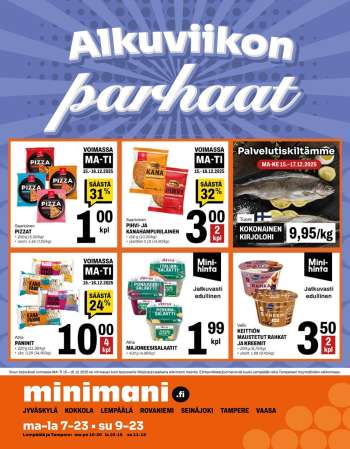 Minimani tarjoukset  - 15.12.2025 - 16.12.2025.