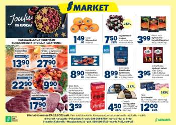 S-market tarjoukset  - 17.12.2025 - 24.12.2025.