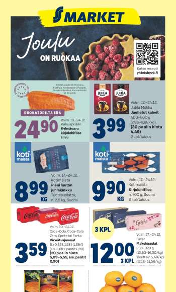 S-market tarjoukset  - 17.12.2025 - 24.12.2025.