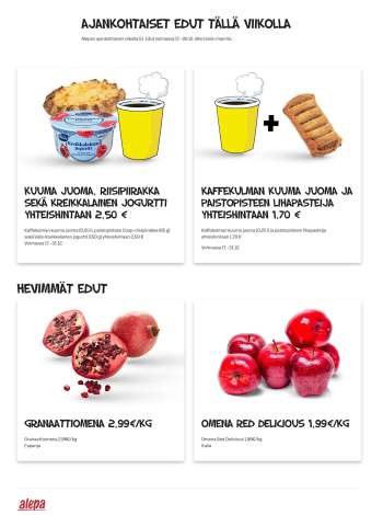 Alepa tarjoukset  - 17.12.2025 - 26.12.2025.