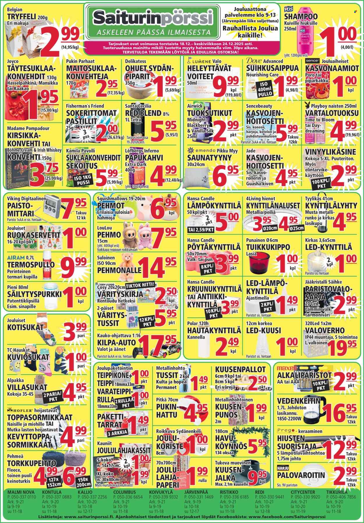 Saiturinpörssi tarjoukset - 18.12.2025 - 24.12.2025. Sivu 1