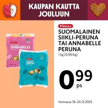 K-market tarjoukset  - 18.12.2025 - 24.12.2025.