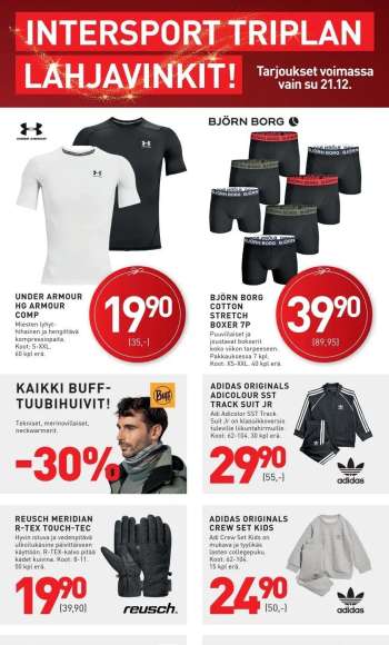 Intersport tarjoukset  - 21.12.2025 - 21.12.2025.