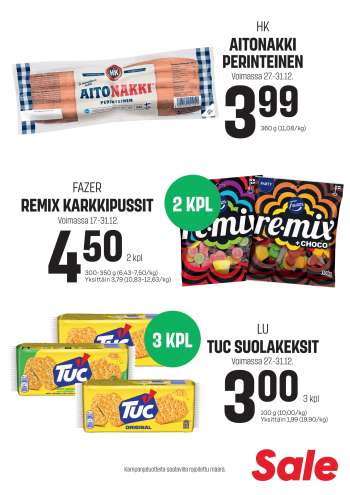 Sale tarjoukset  - 27.12.2025 - 31.12.2025.