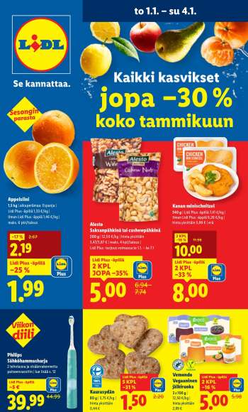 Lidl tarjoukset  - 01.01.2026 - 07.01.2026.