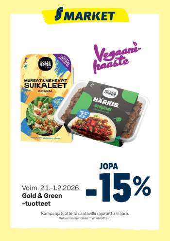 S-market tarjoukset  - 02.01.2026 - 01.02.2026.