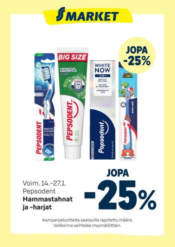 S-market tarjoukset  - 14.01.2026 - 27.01.2026.